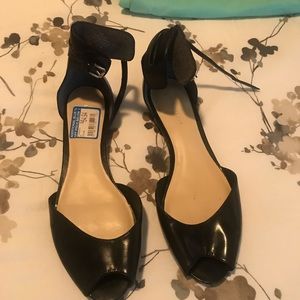 Size 10 brand new black peep toe flats